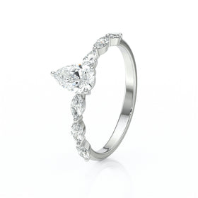 Solitaire accompagné diamant Solstice - 3