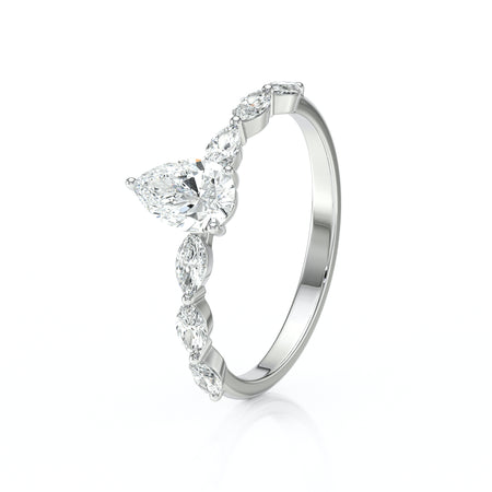 Solitaire accompagné diamant Solstice - 3