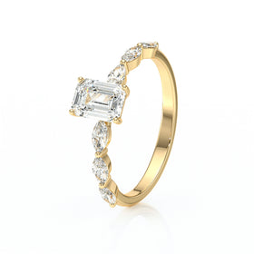 Solitaire accompagné diamant Solstice - 4