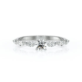 Solitaire accompagné diamant Solstice - 5