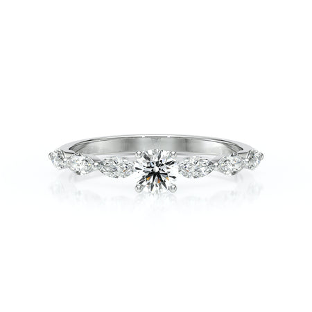 Solitaire accompagné diamant Solstice - 5