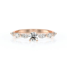 Solitaire accompagné diamant Solstice - 5