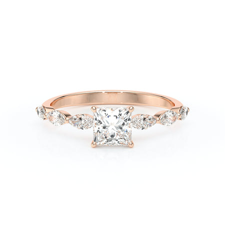 Solitaire accompagné diamant Solstice - 6