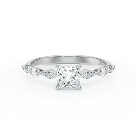 Solitaire accompagné diamant Solstice - 6