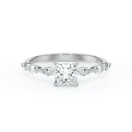Solitaire accompagné diamant Solstice - 6