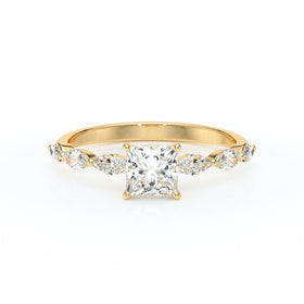 Solitaire accompagné diamant Solstice - 6