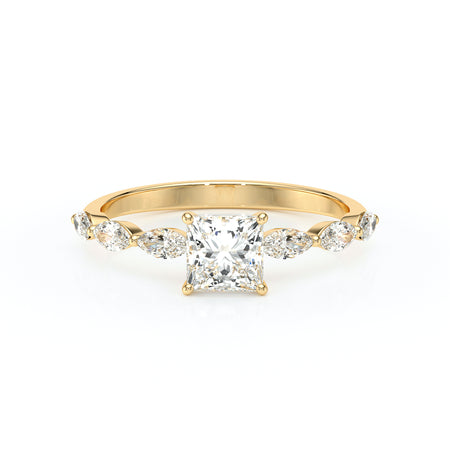 Solitaire accompagné diamant Solstice - 6
