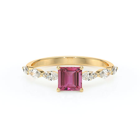 Solitaire accompagné tourmaline diamant Solstice - 6