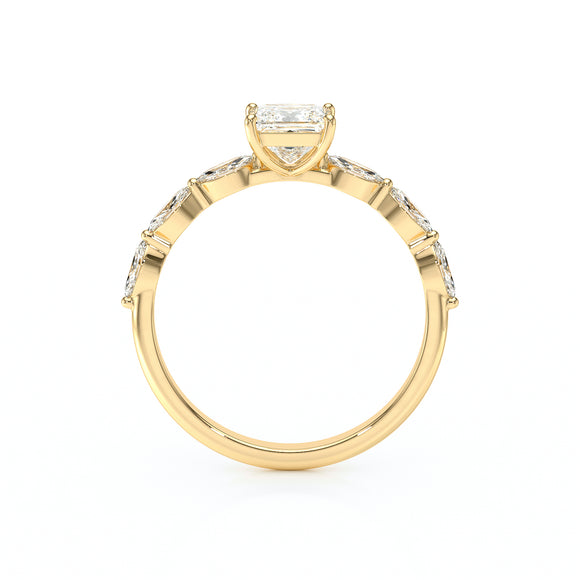 Solitaire accompagné diamant Solstice - 6
