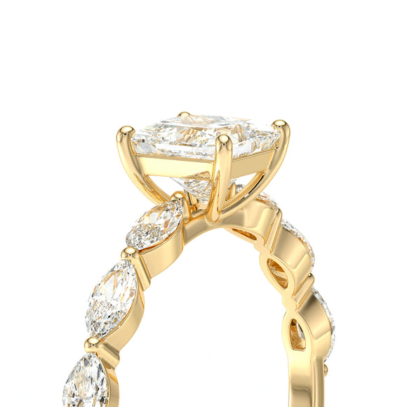 Solitaire accompagné diamant Solstice - 6