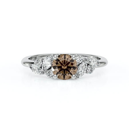 Solitaire accompagné diamant chocolat Divine Idylle - 20