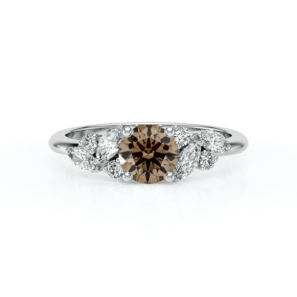 Solitaire accompagné diamant chocolat Divine Idylle - 20