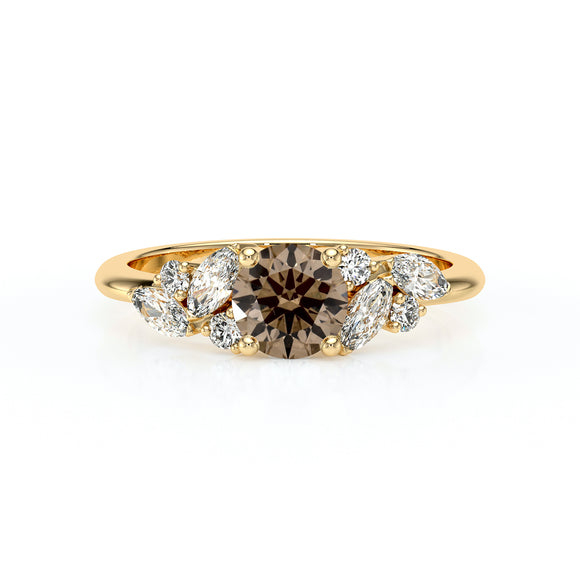 Solitaire accompagné diamant chocolat Divine Idylle - 20