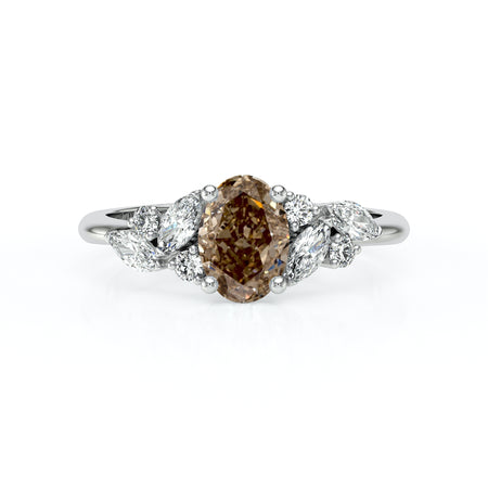 Solitaire accompagné diamant chocolat Divine Idylle - 23