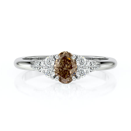 Solitaire accompagné diamant chocolat Divine Idylle - 5