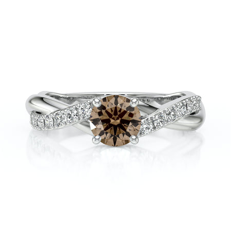 Solitaire accompagné diamant chocolat Fou de toi - 3