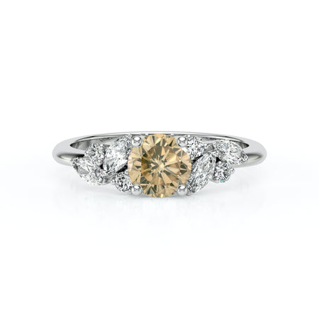 Solitaire accompagné diamant cognac Divine Idylle - 20