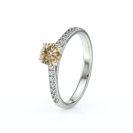 Solitaire accompagné diamant cognac Pluie d’étoiles - 19