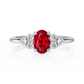 Solitaire accompagné rubis et diamant Divine Idylle - 7