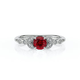Solitaire accompagné rubis diamant Fou de toi - 4