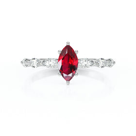 Solitaire accompagné rubis diamant Solstice - 1
