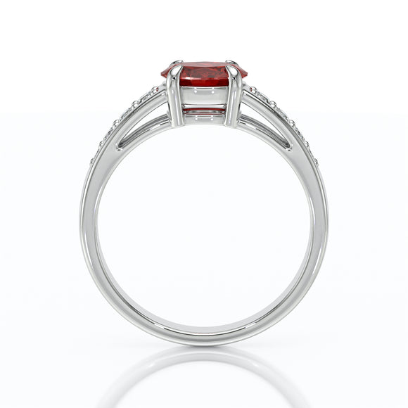 Solitaire accompagné rubis et diamant Pluie d’étoiles - 16