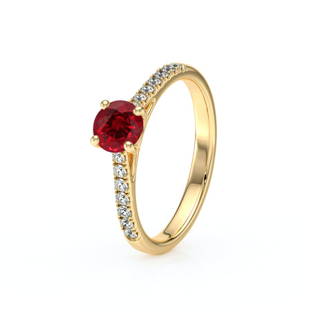 Solitaire accompagné rubis et diamant Pluie d’étoiles - 19