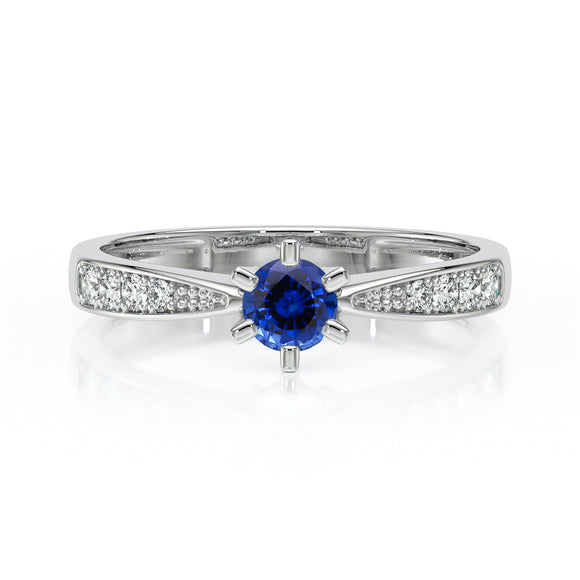 Solitaire accompagné saphir et diamant Destinée - 2