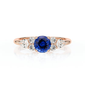 Solitaire accompagné saphir diamant Divine Idylle - 13
