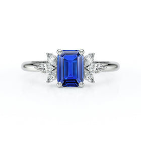 Solitaire accompagné saphir diamant Divine Idylle - 18