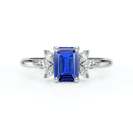 Solitaire accompagné saphir diamant Divine Idylle - 18