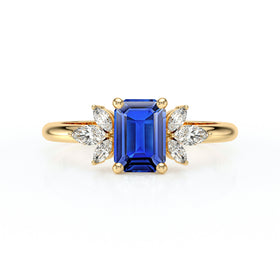 Solitaire accompagné saphir diamant Divine Idylle - 18