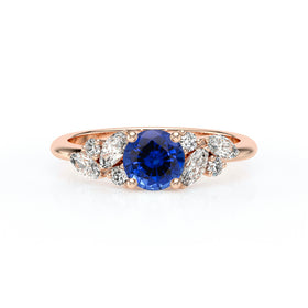 Solitaire accompagné saphir diamant Divine Idylle - 20