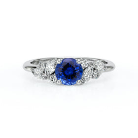Solitaire accompagné saphir diamant Divine Idylle - 20