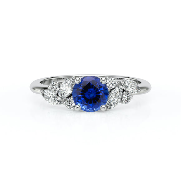 Solitaire accompagné saphir diamant Divine Idylle - 20