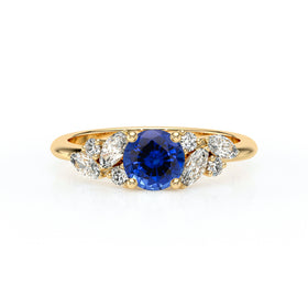 Solitaire accompagné saphir diamant Divine Idylle - 20