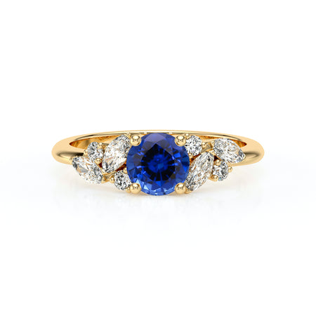 Solitaire accompagné saphir diamant Divine Idylle - 20