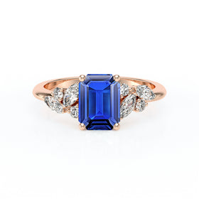 Solitaire accompagné saphir diamant Divine Idylle - 21