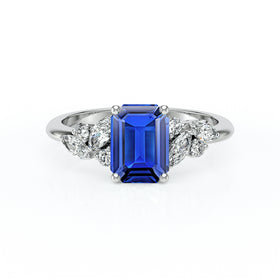 Solitaire accompagné saphir diamant Divine Idylle - 21