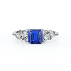 Solitaire accompagné saphir diamant Divine Idylle - 22