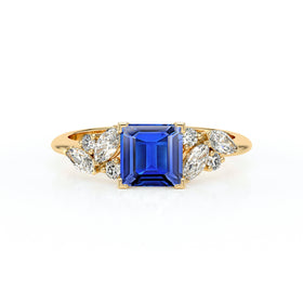 Solitaire accompagné saphir diamant Divine Idylle - 22