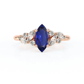 Solitaire accompagné saphir diamant Divine Idylle - 24