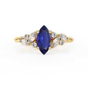 Solitaire accompagné saphir diamant Divine Idylle - 24