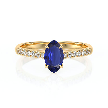 Solitaire accompagné saphir et diamant Divine Idylle - 6