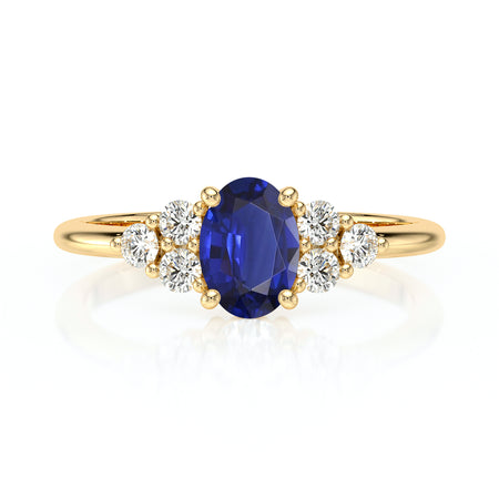 Solitaire accompagné saphir et diamant Divine Idylle - 7