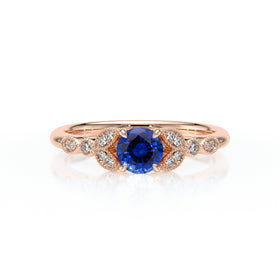 Solitaire accompagné saphir diamant Fou de toi - 4