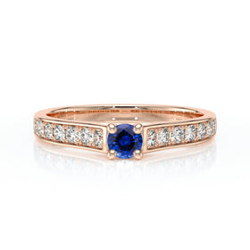 Solitaire accompagné saphir et diamant Pluie d’étoiles - 2