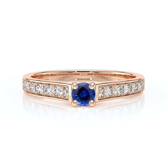 Solitaire accompagné saphir et diamant Pluie d’étoiles - 2