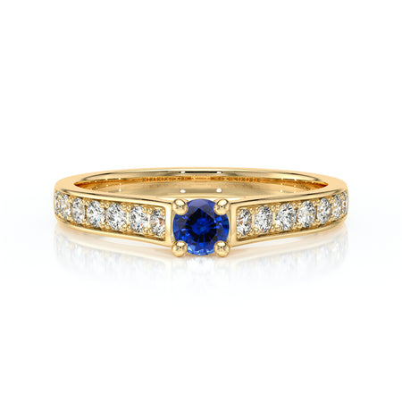 Solitaire accompagné saphir et diamant Pluie d’étoiles - 2