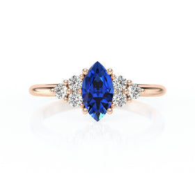 Solitaire accompagné saphir et diamant Divine Idylle - 11